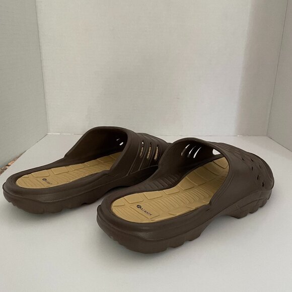 Rubber Slide Sandals. Brand new - Size  10.5 - Unisex Adults-  Color Brow - Picture 2 of 3